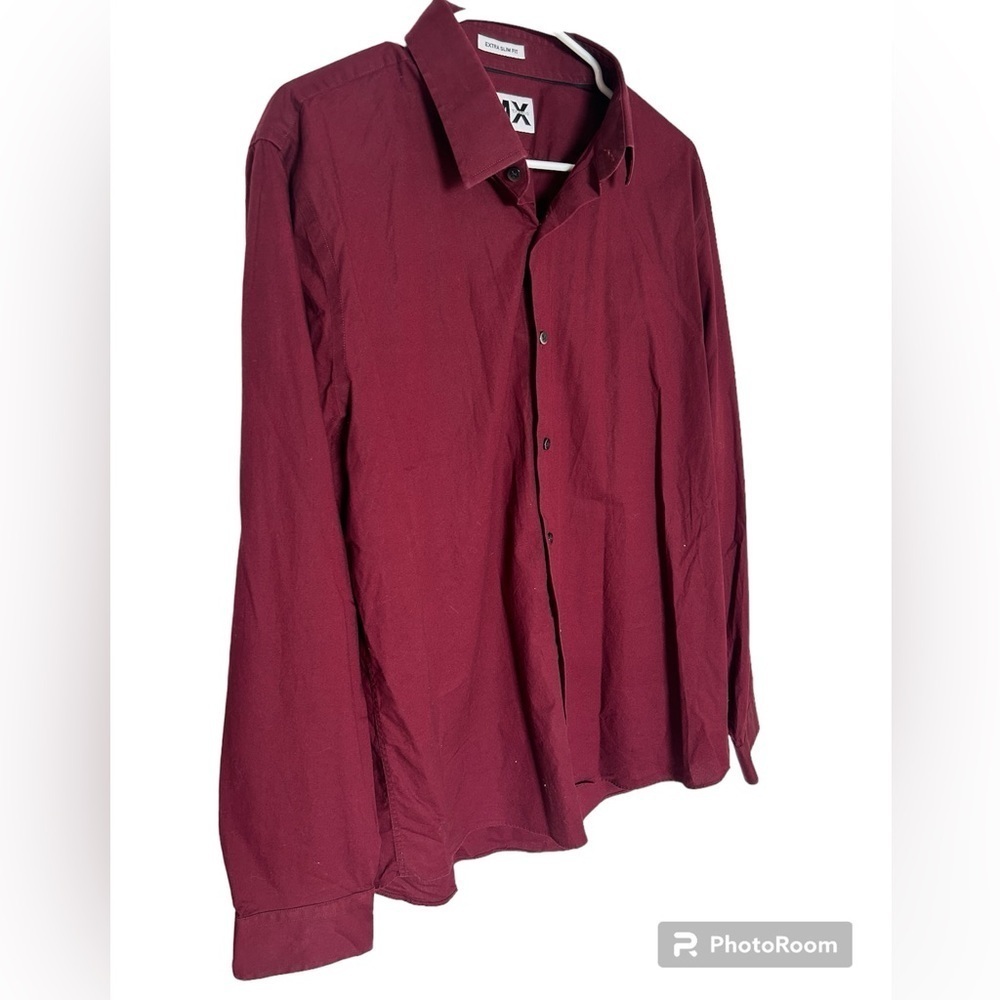 Men’s burgundy button down dress shirt - Picture 2 of 4